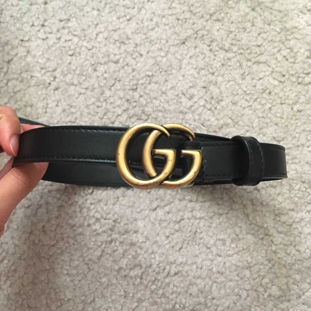 Authentic Gucci .8in thin belt women 65